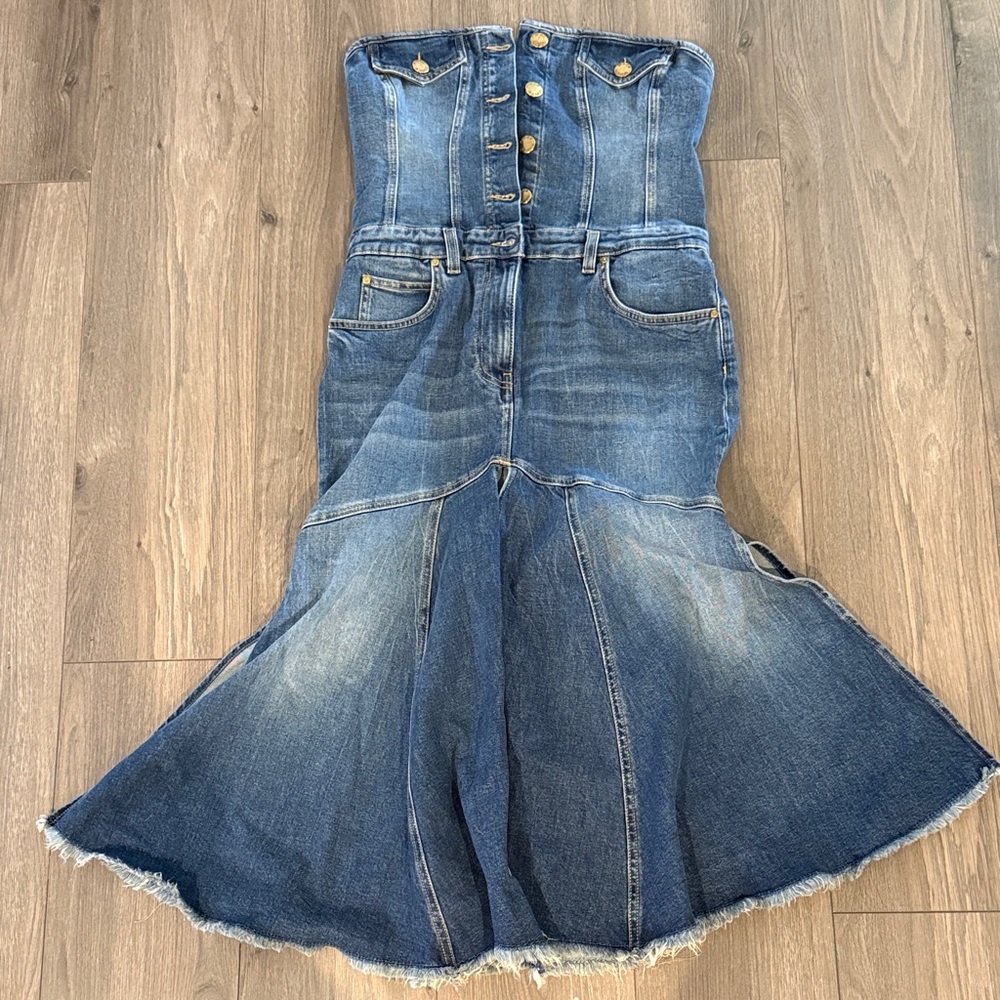 Strapless Blue Denim Mermaid dress